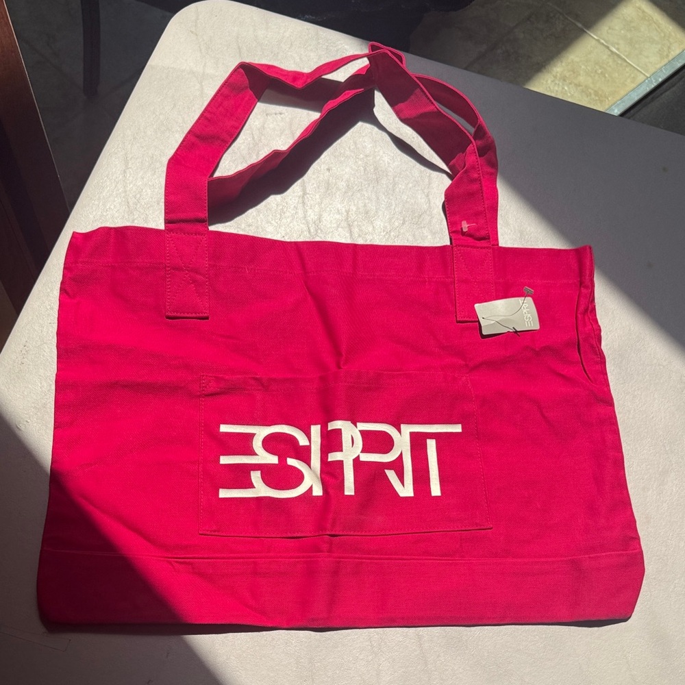90s Vintage Esprit Vibrant Pink Canvas Tote